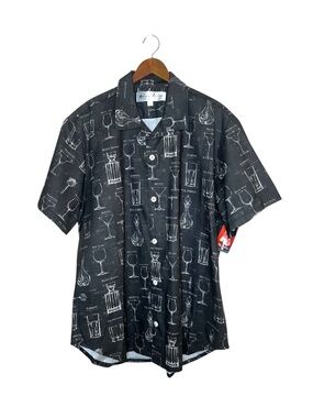 Cherry Velvet Cocktail Hour Charlie Shirt Rockabilly Retro Men's Button Up Shirt